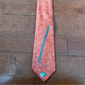 NWT Fornasetti Orange Matematica 100% Silk Neck Tie